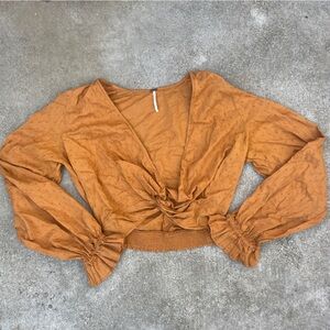 Free People Orange Crop Top
